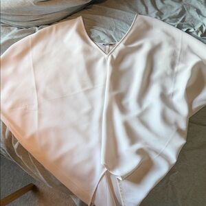 Express V-Neck White Blouse